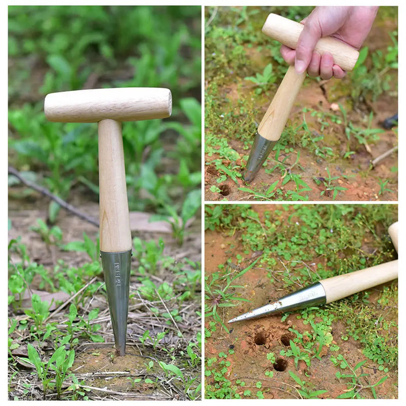 Home Gardening Wooden Planting Seeds And Bulbs Tools Hand Digger Seedling Remover Seedling Lifter Seed Planter Tool