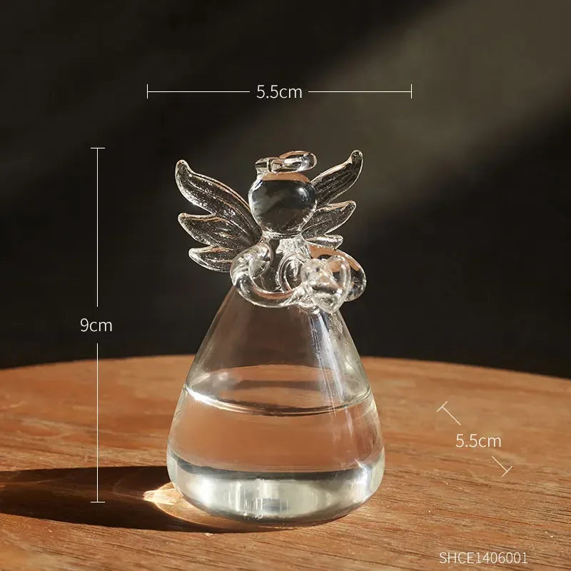 Transparent Angel Hydroponic Vase – Elegant Glass Flowerpot for Home & Desk Decor