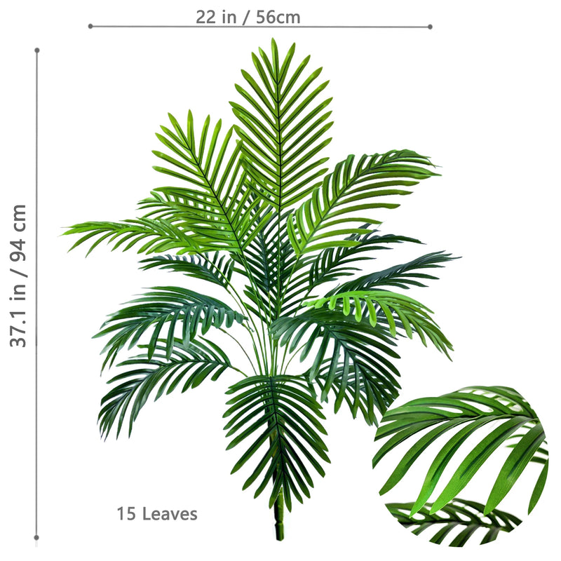 68-120cm Large Artificial Palm Tree Tropical Fake Plant Green Plastic Palm Leaf Branches Suitable for Home Garden Decoration