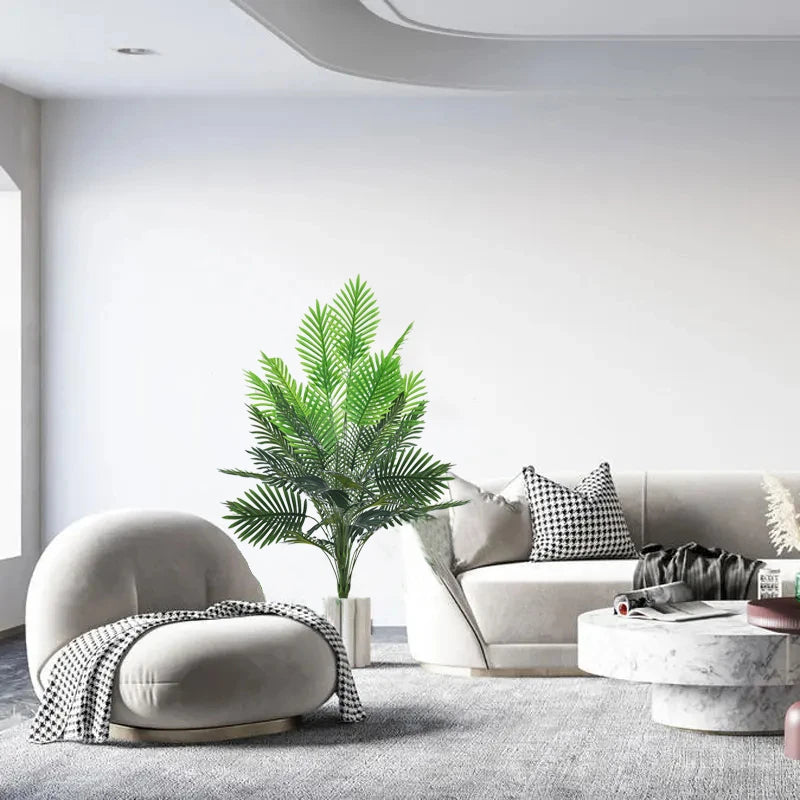 90-120cm Large Artificial Palm Tree Tropical Fake Plants Green Plastic Palm Leafs Big Monstera Tree Branch For Home Garden Decor