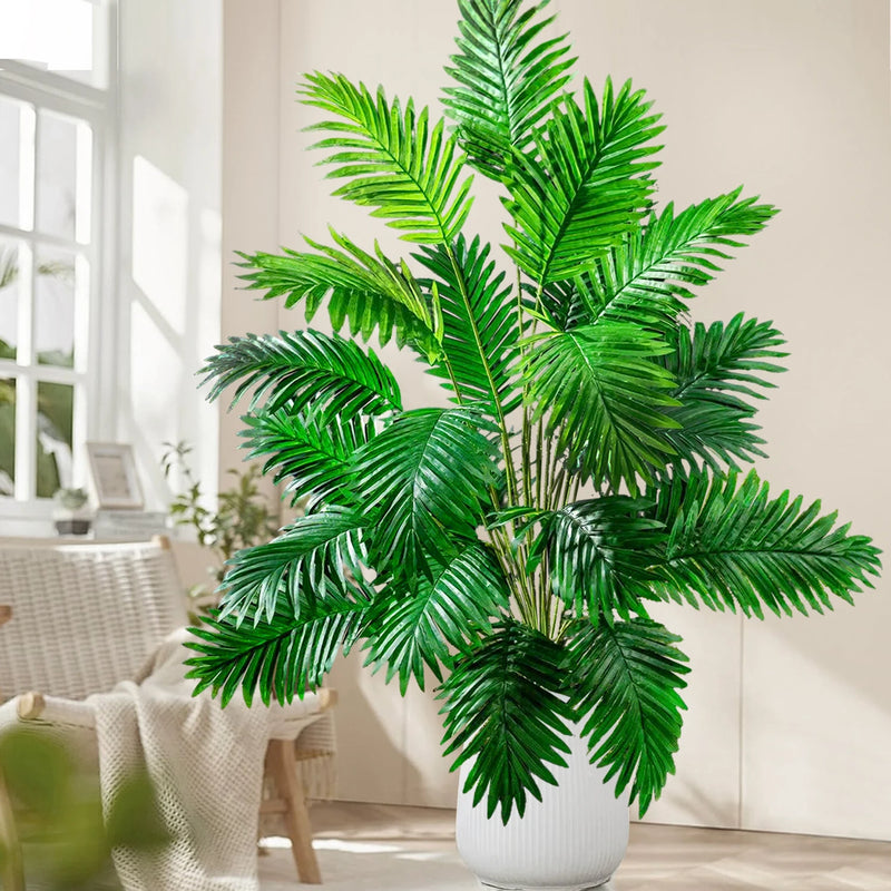 53-123cm Artificial Palm Tree Tropical Fake Plant Green Plastic Palm Leaf Branches Suitable for Home Garden Decoration