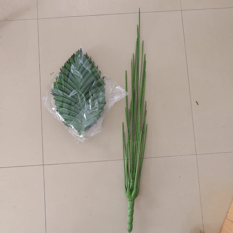90-120cm Large Artificial Palm Tree Tropical Fake Plants Green Plastic Palm Leafs Big Monstera Tree Branch For Home Garden Decor