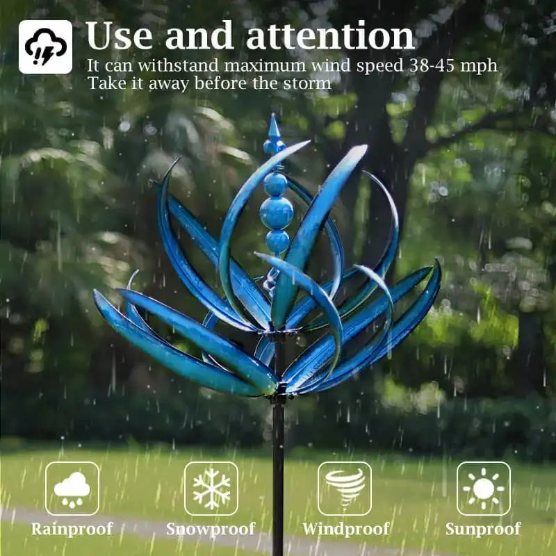 Wind Spinner, Metal Windmill, 3D Wind Powered Kinetic Sculpture, Lawn Metal Wind Spinners Yard and Garden Decor