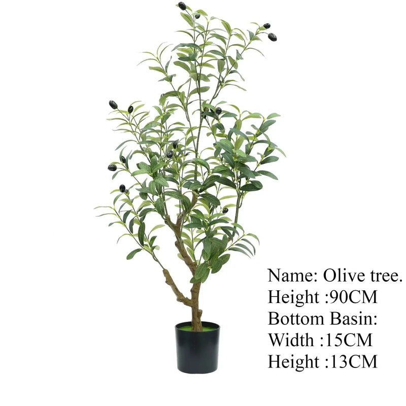 Large Olive Tree Artificial Plant Fake Olive Tree with Pot 60cm-240cm Tropical Silk Tree for Home Office Shop Party Decoration