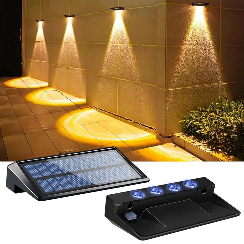 Solar Fence Lights – Waterproof RGB & Warm White LED Step Lights