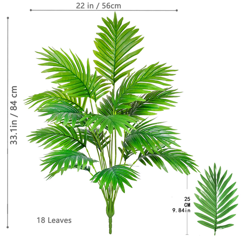 53-123cm Artificial Palm Tree Tropical Fake Plant Green Plastic Palm Leaf Branches Suitable for Home Garden Decoration