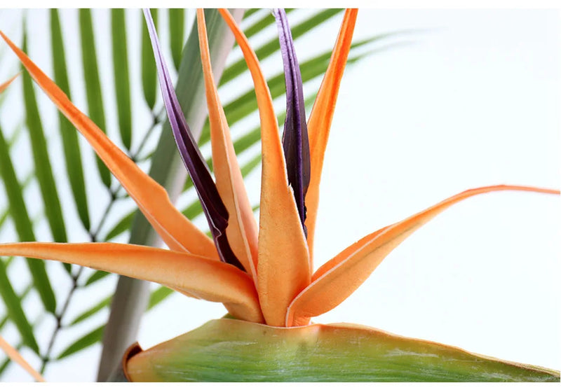 Large Bird of Paradise Artificial Tropical Flower Faux Heaven Bird Plant for Home Office Garden Decor Flower Arrangement