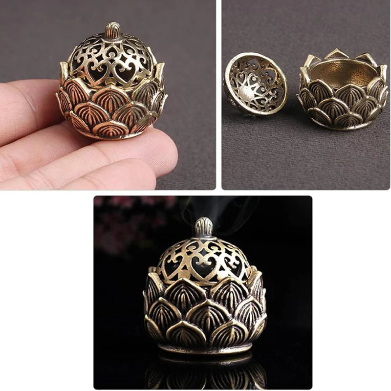 Feng Shui Lotus Incense Burner – Zen Coil Holder for Meditation & Aromatherapy