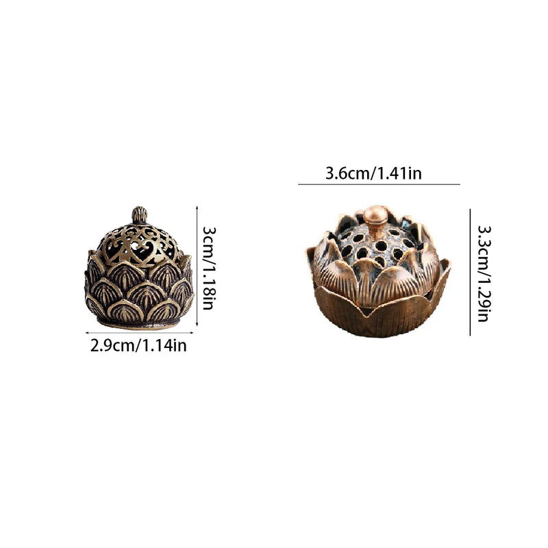 Feng Shui Lotus Incense Burner – Zen Coil Holder for Meditation & Aromatherapy