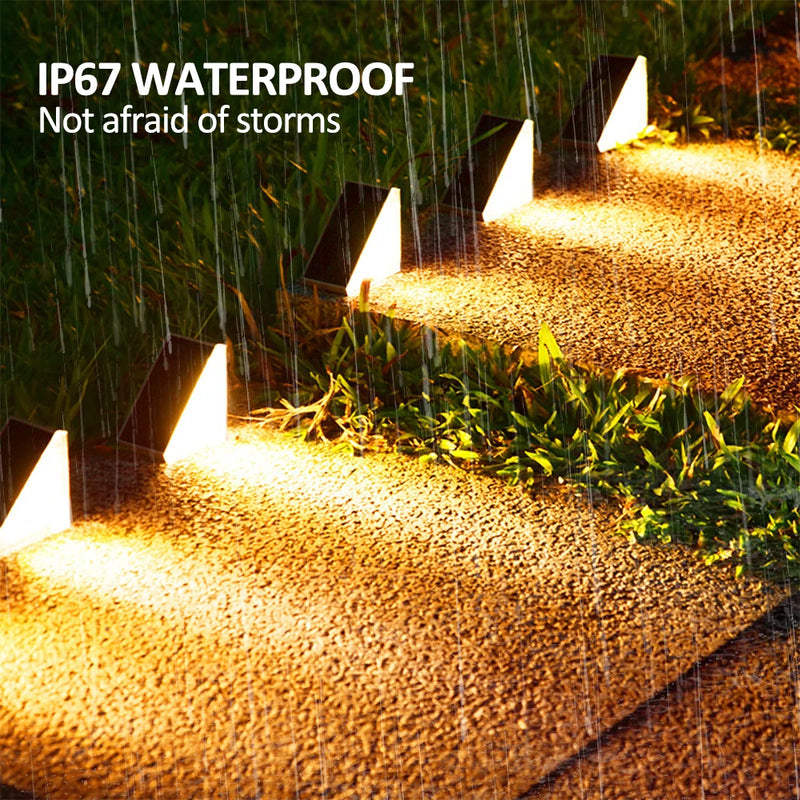 Outdoor Solar Step Lights, Warm White ,Waterproof, Auto On, for Patio, Yard, Driveway, Porch Decoration