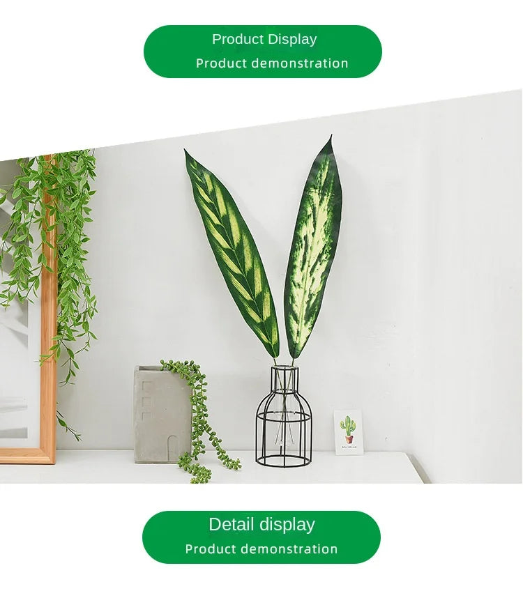 10PCS Palm Artificial Plants Leaves Decorations Faux Large Tropical Palm Leaves for Home Kitchen Party Flowers Wedding Decor