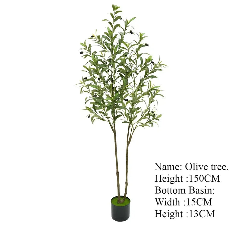 Large Olive Tree Artificial Plant Fake Olive Tree with Pot 60cm-240cm Tropical Silk Tree for Home Office Shop Party Decoration