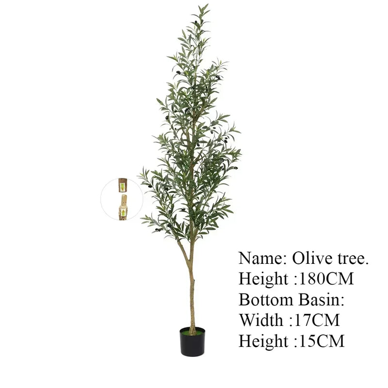 Large Olive Tree Artificial Plant Fake Olive Tree with Pot 60cm-240cm Tropical Silk Tree for Home Office Shop Party Decoration