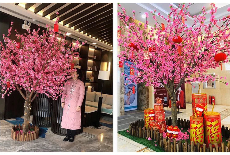 Artificial Peach Tree for Christmas, Simulation Cherry Tree, Outdoor Garden, Large Wishing Peach Tree, Wedding Center Decoration