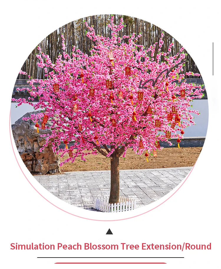 Artificial Peach Tree for Christmas, Simulation Cherry Tree, Outdoor Garden, Large Wishing Peach Tree, Wedding Center Decoration
