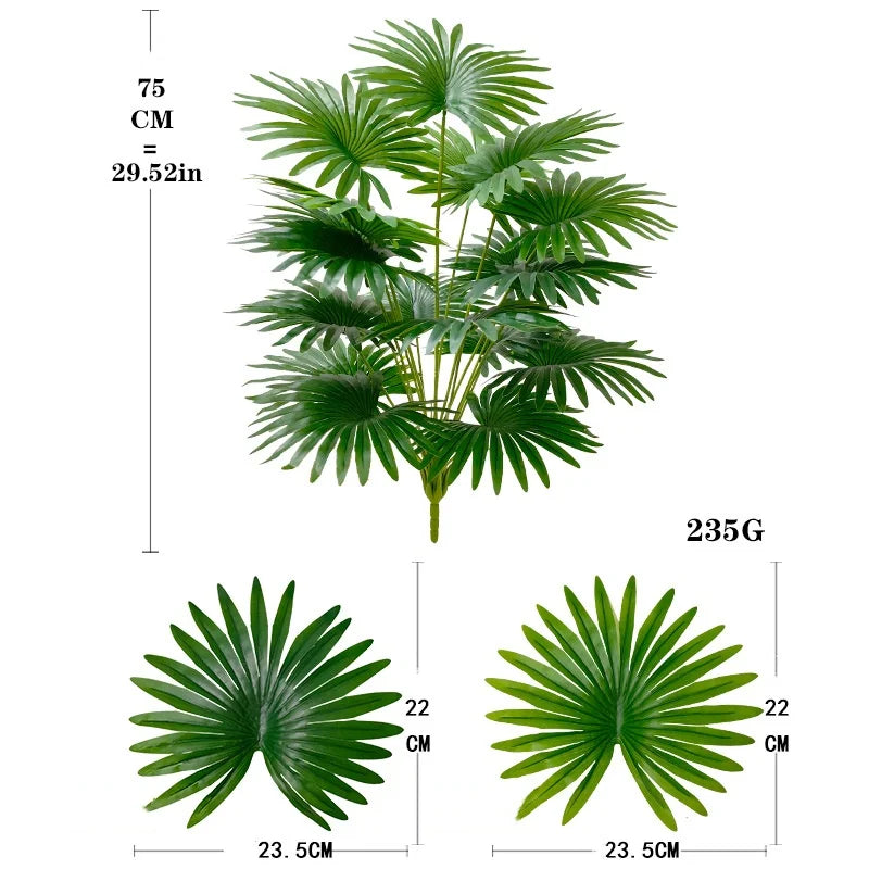 Large Size Artificial Palm Tree Plants Green Leaf Simulated Bonsai Potted Decoration Floor Home Garden Office Patry Decor Ornament