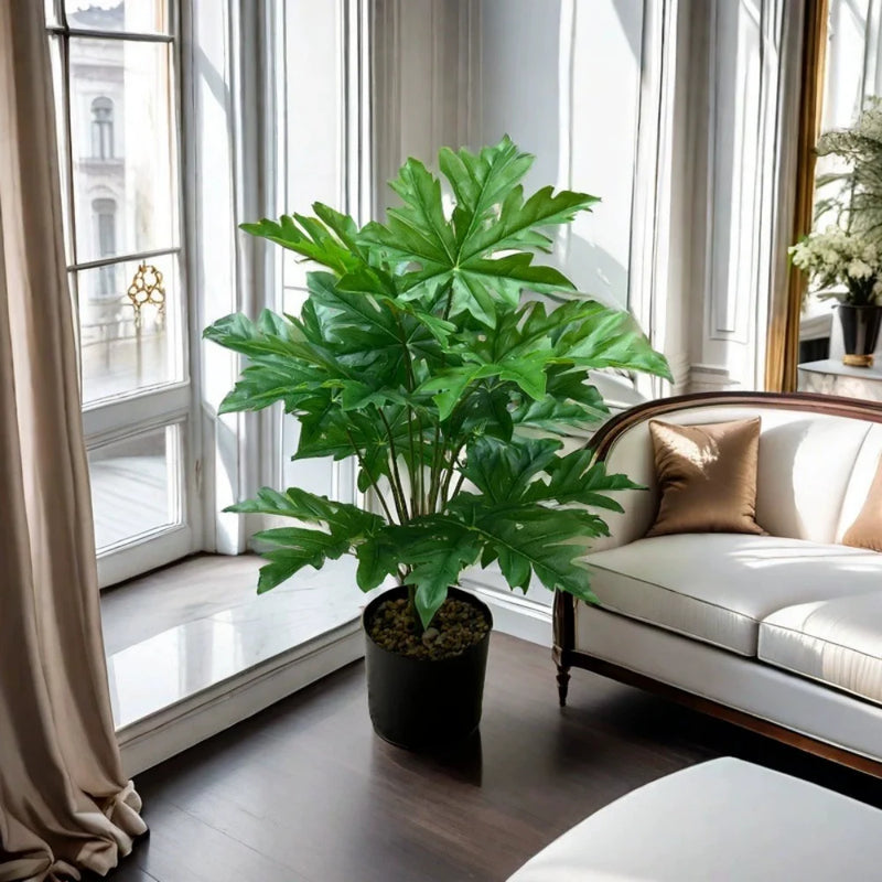 Large Size Artificial Palm Tree Plants Green Leaf Simulated Bonsai Potted Decoration Floor Home Garden Office Patry Decor Ornament