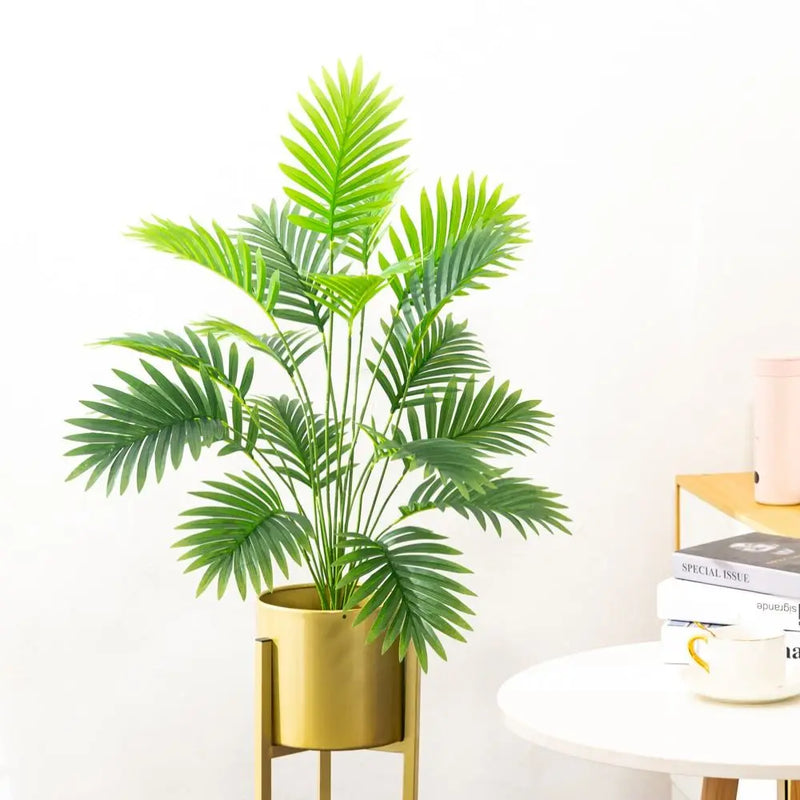 Large Artificial Palm Tree Tall Fake Plants Tropical Monstera Branch Green Plastic Leaves For Home Garden Outdoor Decor
