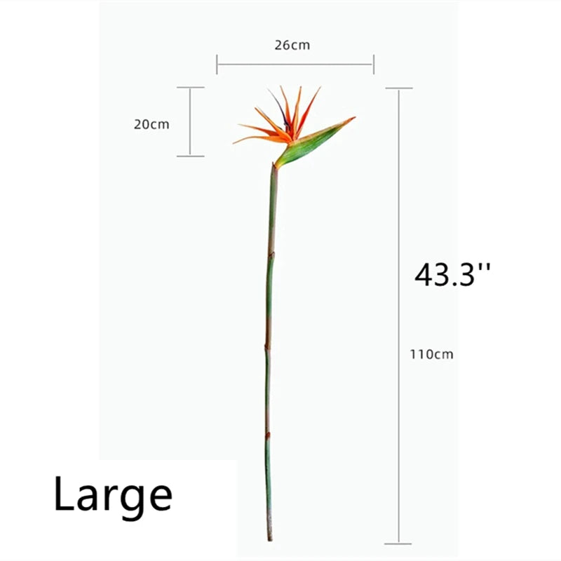 Large Bird of Paradise Artificial Tropical Flower Faux Heaven Bird Plant for Home Office Garden Decor Flower Arrangement