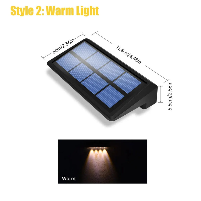 Solar Fence Lights – Waterproof RGB & Warm White LED Step Lights