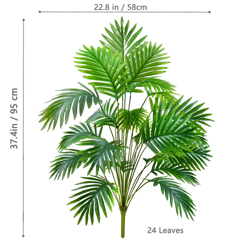 68-120cm Large Artificial Palm Tree Tropical Fake Plant Green Plastic Palm Leaf Branches Suitable for Home Garden Decoration