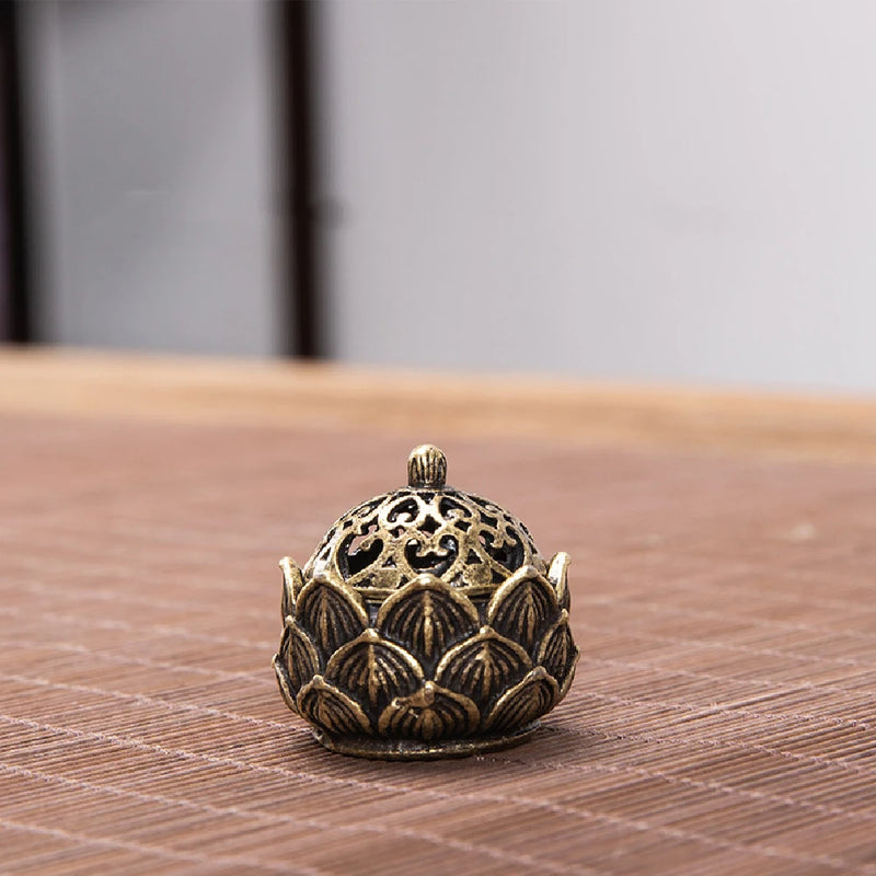 Feng Shui Lotus Incense Burner – Zen Coil Holder for Meditation & Aromatherapy