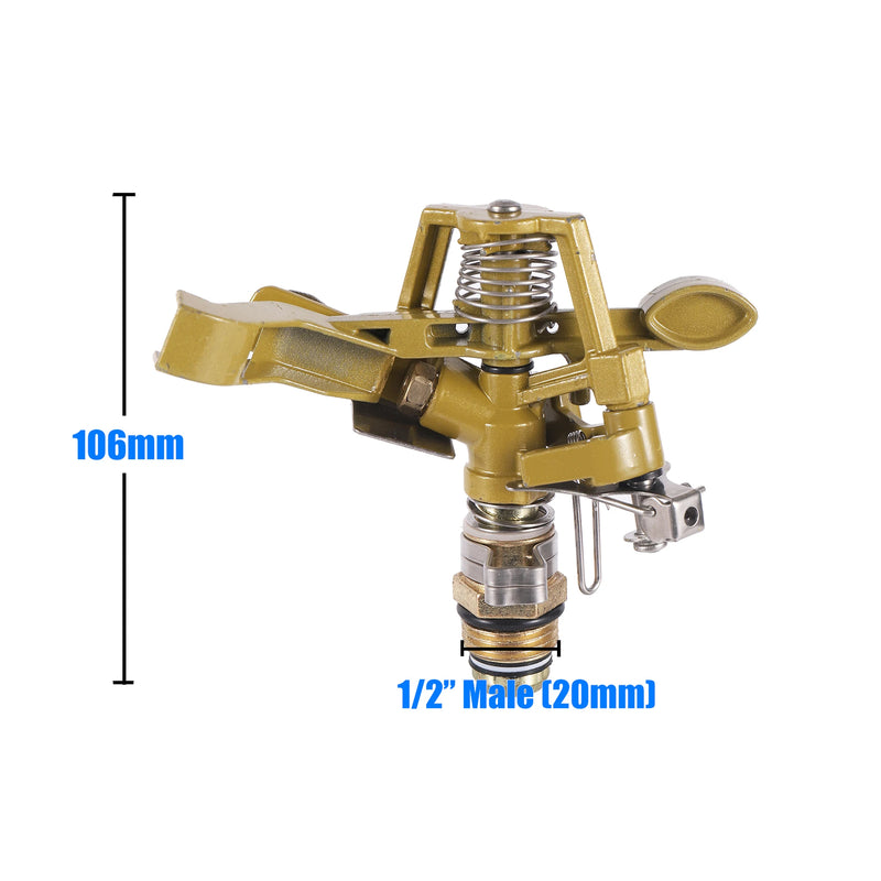1/2"Male Thread Rotating Rocker Sprinkler Adjustable Impact Sprinkler Lawn Garden Park Orchard Field Irrigation Watering Nozzle