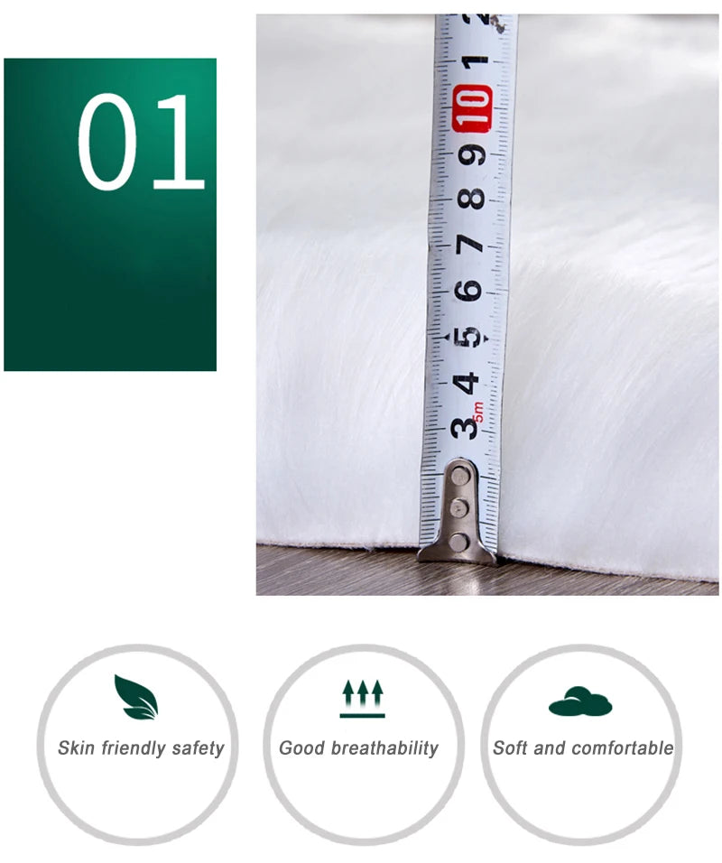 Fur Faux Sheepskin Soft Carpet Living Room Area Rugs Bedroom Bedside Furry Decoration Fluffy Imitation Wool Chair Sofa Cushion