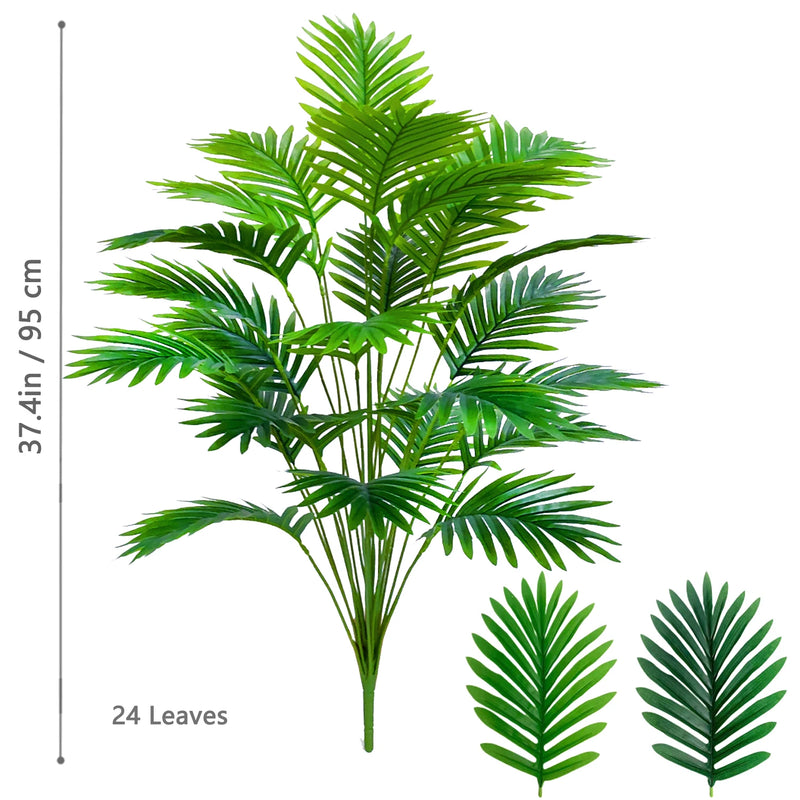 53-123cm Artificial Palm Tree Tropical Fake Plant Green Plastic Palm Leaf Branches Suitable for Home Garden Decoration