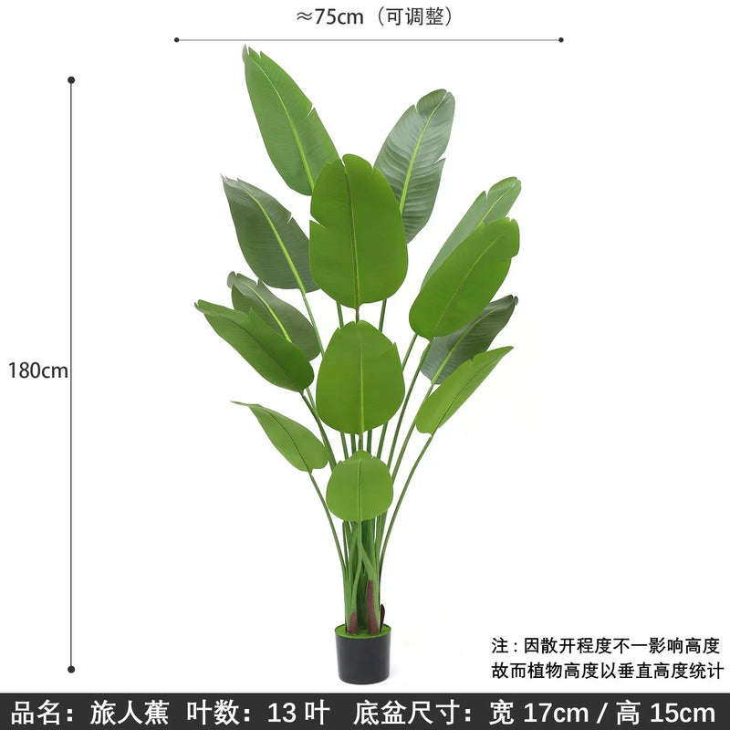 Large Artificial Palm Tree Tropical Fake Plants Green Plastic Palm Leafs Big Monstera Tree Branch For Home Garden Decor