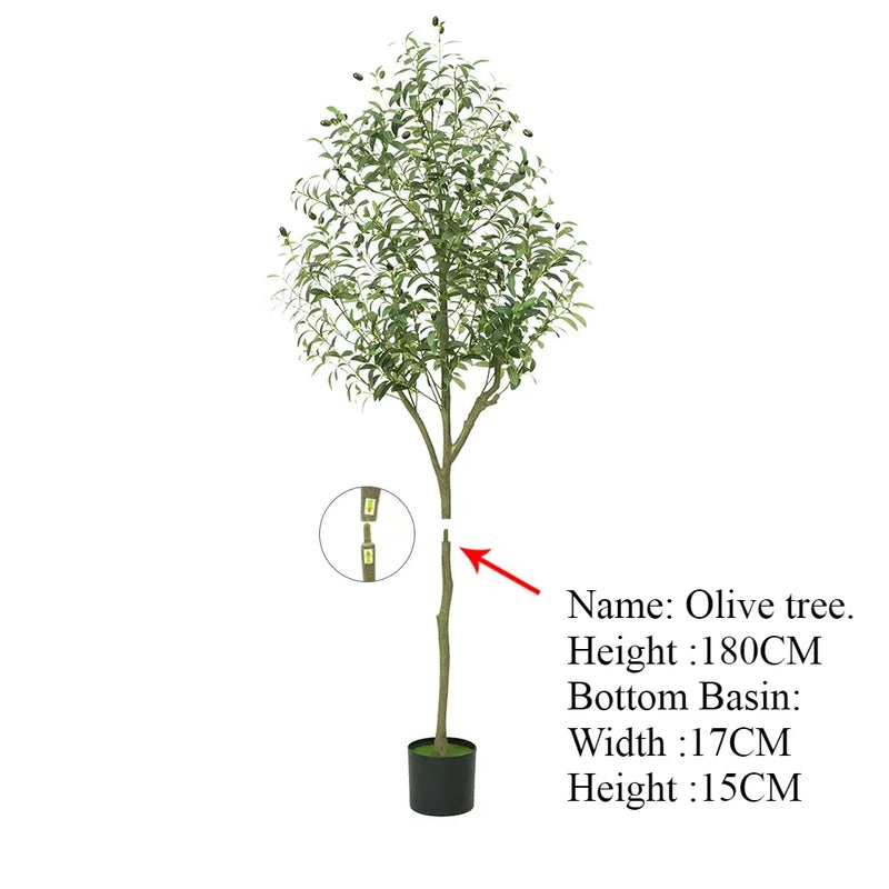 Large Olive Tree Artificial Plant Fake Olive Tree with Pot 60cm-240cm Tropical Silk Tree for Home Office Shop Party Decoration