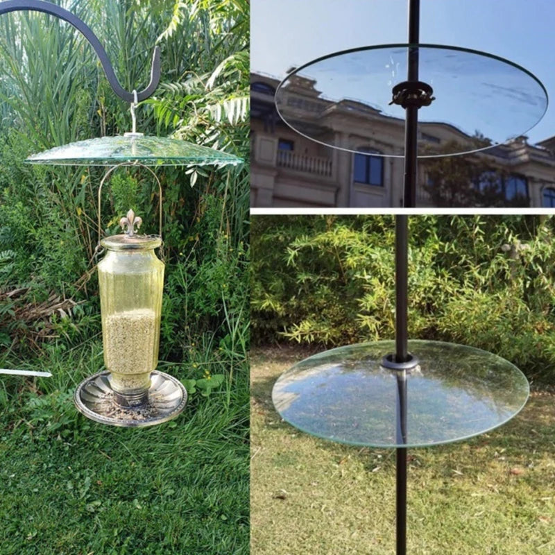 Outdoor Bird Feeders Rain Cover Weatherproof Rain Guard Clear Dome Cover Umbrella Squirrels Baffles for Hummingbirds