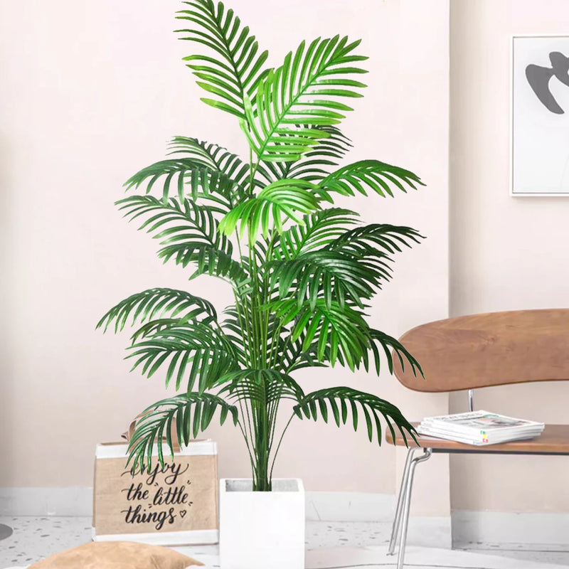 53-123cm Artificial Palm Tree Tropical Fake Plant Green Plastic Palm Leaf Branches Suitable for Home Garden Decoration
