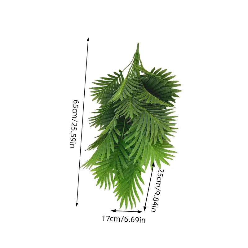 2pcs Durable Lifelike Artificial Palm Plant with Natural Green Leaves & Sturdy Pot - Indoor/Outdoor Modern Decor, Perfect Low
