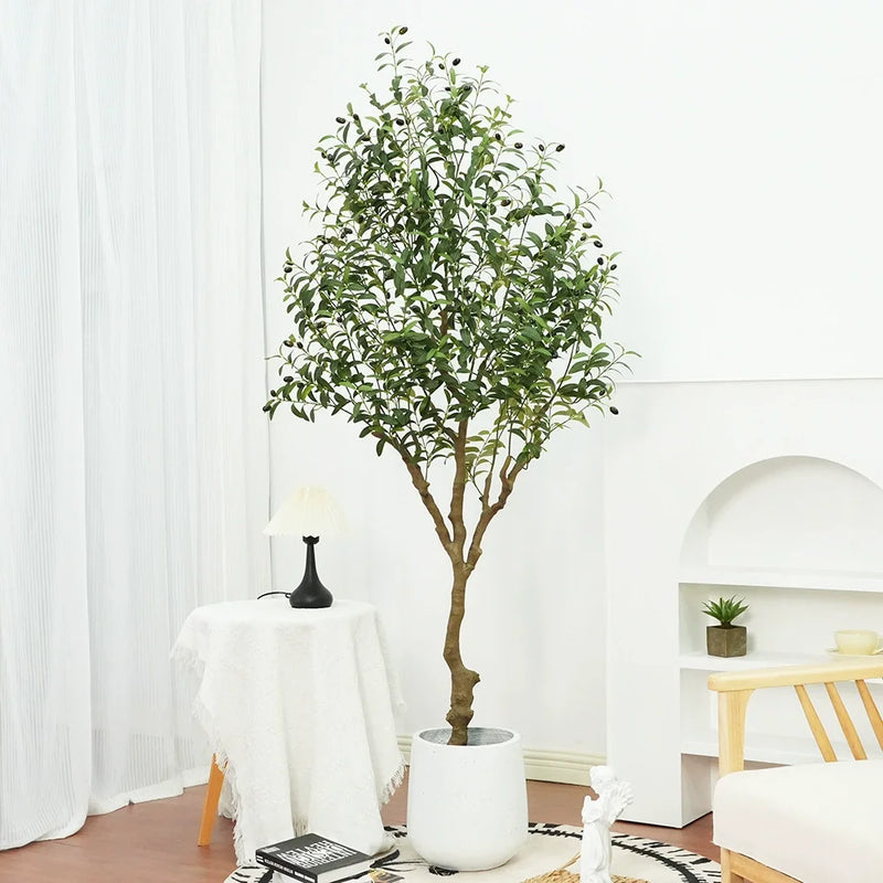Large Olive Tree Artificial Plant Fake Olive Tree with Pot 60cm-240cm Tropical Silk Tree for Home Office Shop Party Decoration