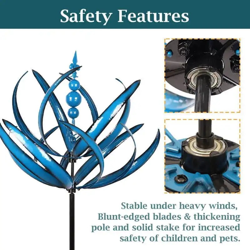 Wind Spinner, Metal Windmill, 3D Wind Powered Kinetic Sculpture, Lawn Metal Wind Spinners Yard and Garden Decor