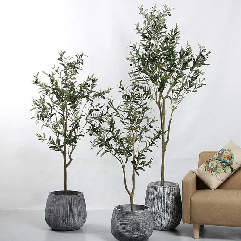 Large Olive Tree Artificial Plant Fake Olive Tree with Pot 60cm-240cm Tropical Silk Tree for Home Office Shop Party Decoration