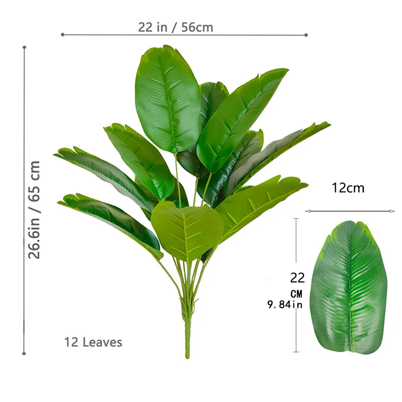 Artificial Plants Large Tropical Palm Tree Fake Banana Plants Leaves Real Touch Plastic Monstera For Home Garden Party Decor