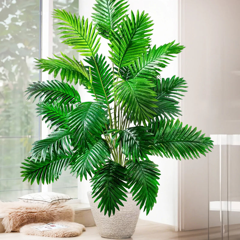 53-123cm Artificial Palm Tree Tropical Fake Plant Green Plastic Palm Leaf Branches Suitable for Home Garden Decoration