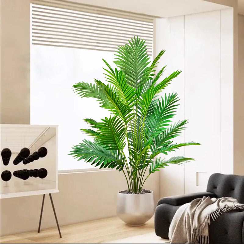 68-120cm Large Artificial Palm Tree Tropical Fake Plant Green Plastic Palm Leaf Branches Suitable for Home Garden Decoration