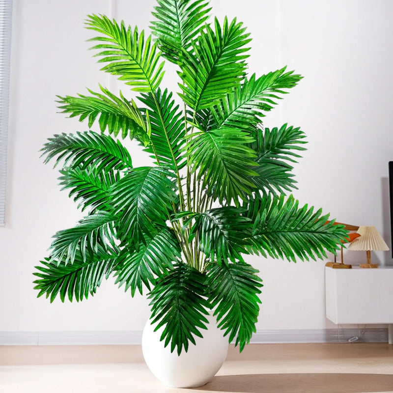 53-123cm Artificial Palm Tree Tropical Fake Plant Green Plastic Palm Leaf Branches Suitable for Home Garden Decoration