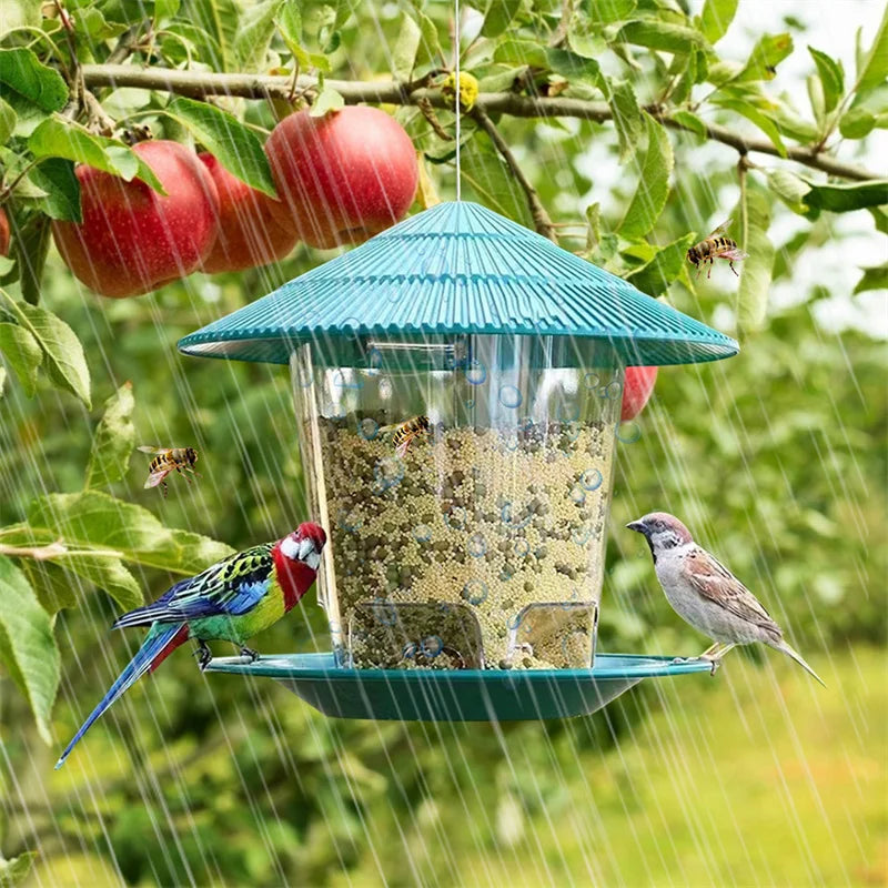 Bird Feeder , Hanging Feeding,, Multiple Hole Dispenser Seed Container