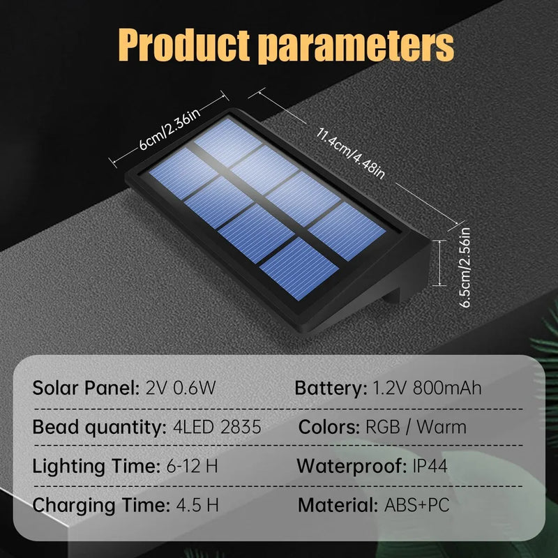 Solar Fence Lights – Waterproof RGB & Warm White LED Step Lights