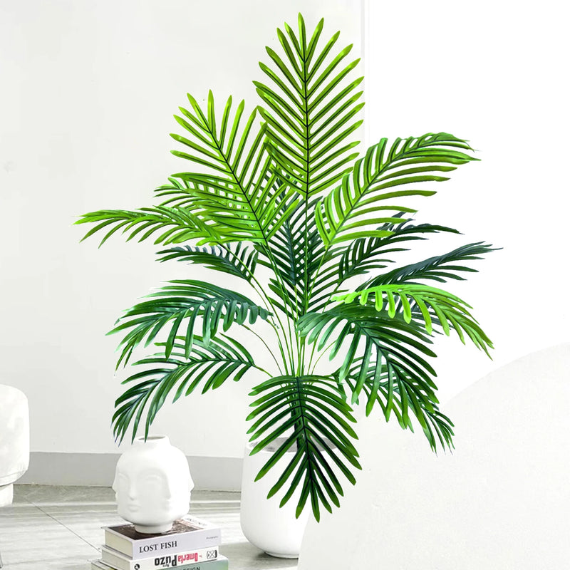 53-123cm Artificial Palm Tree Tropical Fake Plant Green Plastic Palm Leaf Branches Suitable for Home Garden Decoration