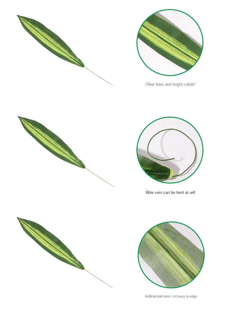 10PCS Palm Artificial Plants Leaves Decorations Faux Large Tropical Palm Leaves for Home Kitchen Party Flowers Wedding Decor