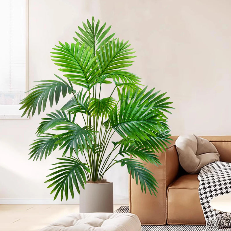 68-120cm Large Artificial Palm Tree Tropical Fake Plant Green Plastic Palm Leaf Branches Suitable for Home Garden Decoration