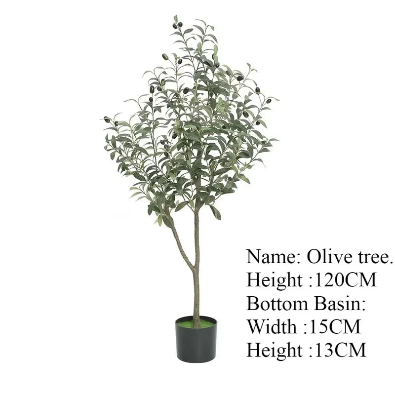 Large Olive Tree Artificial Plant Fake Olive Tree with Pot 60cm-240cm Tropical Silk Tree for Home Office Shop Party Decoration