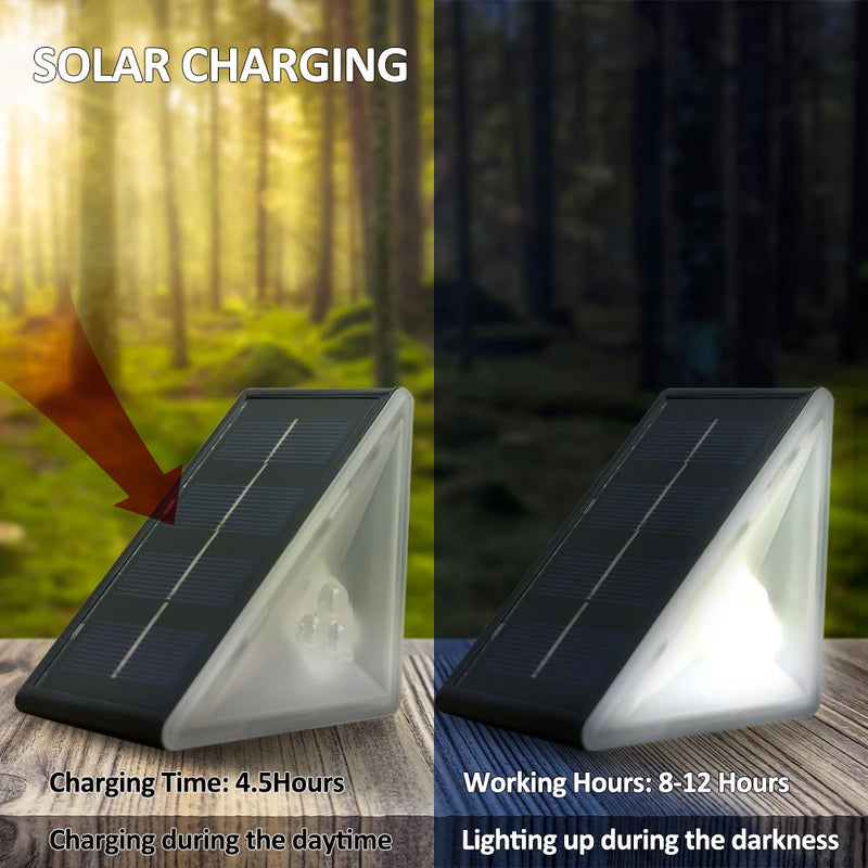 Outdoor Solar Step Lights, Warm White ,Waterproof, Auto On, for Patio, Yard, Driveway, Porch Decoration