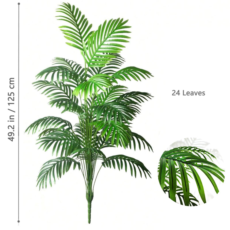 68-120cm Large Artificial Palm Tree Tropical Fake Plant Green Plastic Palm Leaf Branches Suitable for Home Garden Decoration