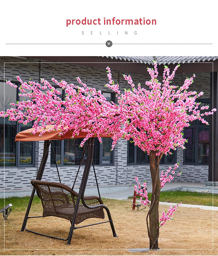 Artificial Peach Tree for Christmas, Simulation Cherry Tree, Outdoor Garden, Large Wishing Peach Tree, Wedding Center Decoration
